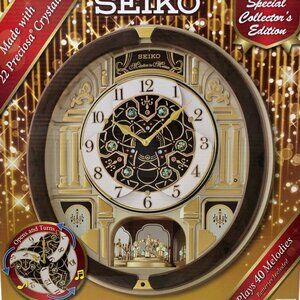 Seiko Melodies in Motion Wall Clock 2022, Golden Pillars - Limited Edition